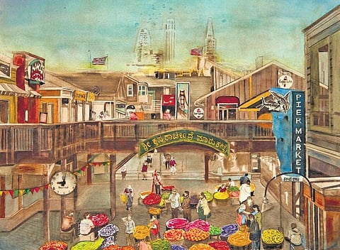 Scenes of KR Market captured amidst that of Pier 39 market in San Francisco