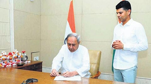Chief Minister Naveen Patnaik approving the metro rail project on Saturday | Express