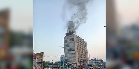 Fire breaks out LIC building in Chennai. (Photo | Special Arrangement)