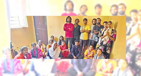 Some of the tribals from the Hakki Pikki community who are stranded in Sudan