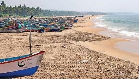 ​  Off-shore breakwater construction has been stalled at Poonthura, one of the worst sea erosion-hit areas in the state | B P Deepu  ​