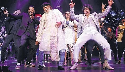 ​  Rajeev Goswami (left) with Mithun Chakraborty and Arjun Tanwar  (right)  ​
