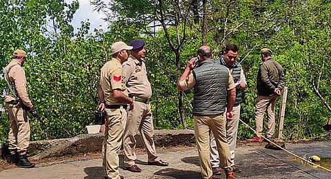 Security personnel during a cordon and search operation after a terror attack in which 5 Army personnel were killed and another was injured, at the Bata-Doriya area in Poonch district. (Photo | PTI)