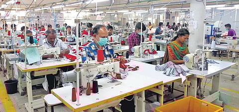Labourers at a garment unit in Tirupur. (File Photo)