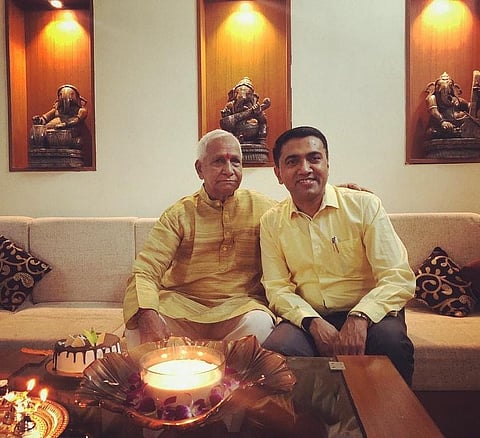 Pandurang Sawant and Pramod Sawant. (Photo | Pramod Sawant Facebook)