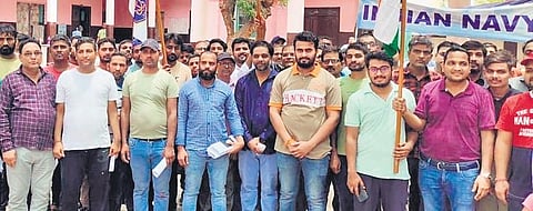 Indian nationals at Port Sudan ahead of their evacuation on Monday | Twitter