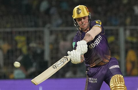 Kolkata Knight Riders batter Jason Roy plays a shot during an IPL 2023 match. (Photo | PTI)