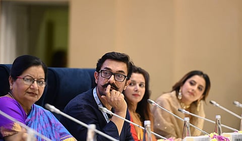 Actor Aamir Khan during the National Conclave on Mann Ki Baat @100 in New Delhi. (Photo | Shekhar Yadav, EPS)