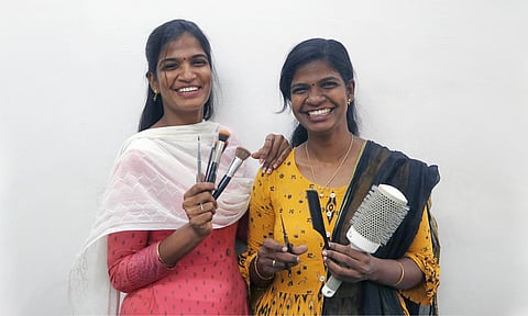 M Silambarasi and her sister M Suriya. (Photo | Sriram R, EPS)