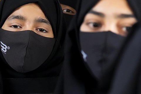 Hijab-clad Muslim women in India. (Photo | AP)