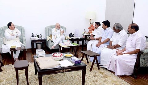 The team led by Palaniswami during the meeting with Amit Shah | Express