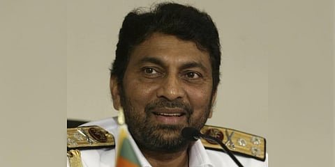 FILE PHOTO | Sri Lankan Navy commander Vice Admiral Wasantha Karannagoda addresses a press conference in Colombo, Sri Lanka, Sept 11, 2007. (Photo | AP)