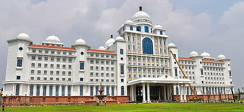 The new Telangana Secretariat building in Hyderabad. (Photo | PTI)