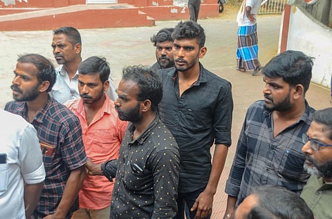 Six custodial torture victims - Esakkimuthu, Chellappa, Marimuthu, Anthony, Vetha Narayanan and Subash - visited the office of the Sub Divisional Magistrate-cum-Sub Collector, Cheranmahadevi to submit