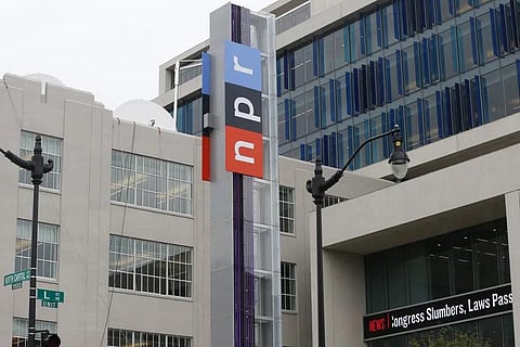 FILE - The headquarters for National Public Radio (NPR) stands on North Capitol Street on April 15, 2013, in Washington.