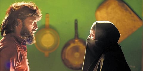 A Screegrab from the film Burqa.