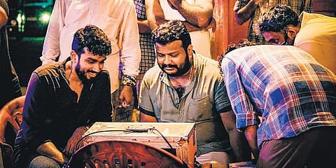 Actor Kalidas Jayaram on the sets of his Tamil-Malayalam bilingual. (Photo | Express)