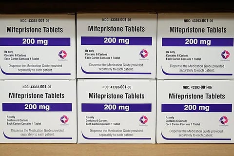 FILE - Boxes of the drug mifepristone sit on a shelf at the West Alabama Women's Center in Tuscaloosa, Ala., March 16, 2022. (Photo |AP)