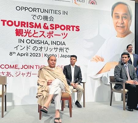 CM Naveen Patnaik at a round table discussion at Kyoto on Saturday. (Photo | Express)