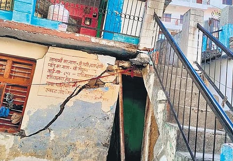 Residents of the affected houses said the recent rains made the situation worse