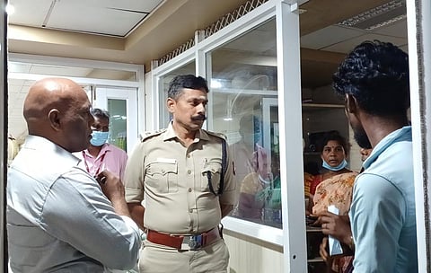 Collector and SP visiting the hospitalized individuals at JIPMER. (Photo | Special Arrangement)
