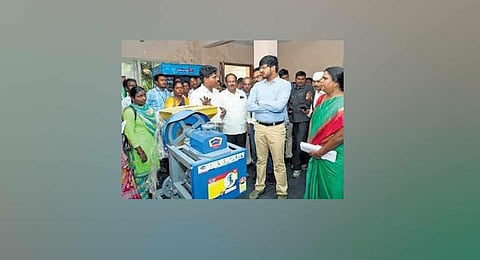 Khammam Collector VP Gowtham takes details about food processing units in the district on Saturday.