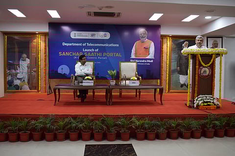 Union telecom minister Ashwini Vaishnaw launching Sanchar Saathi portal. (Photo | Twitter/ Department of Telecom)