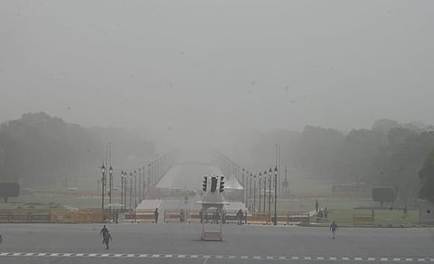 Heavy dust in New Delhi on Tuesday. (Photo | Shekhar Yadav, EPS)