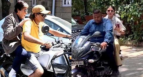 Amitabh, Anushka take lifts on motorbikes; Mumbai Police fines riders for not wearing helmets