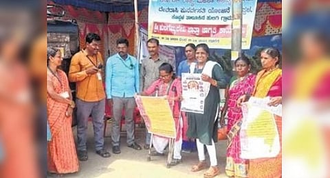 An awareness drive against the Devadasi the system at a village in Koppal 