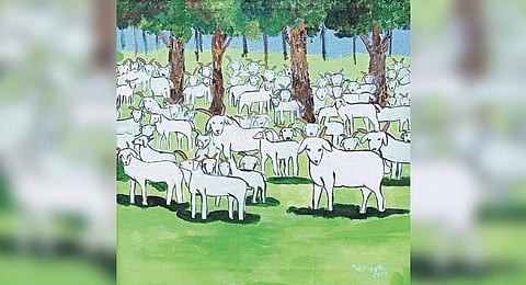 The centrepiece of the room, this elaborate work depicts the Russian Revolution in vivid detail, leaving many to wonder who the artist is.