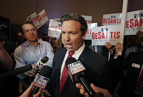 FILE - Florida Governor Ron DeSantis speaks at a Republican summit during his Gubernatorial campaign in the state. (Photo | AP)