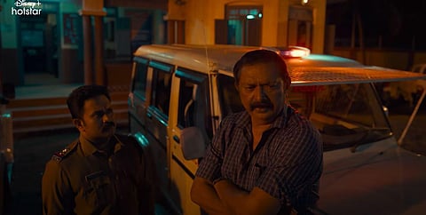 A YouTube screengrab from the trailer of 'Kerala Crime Files' starring Aju Varghese and Lal.
