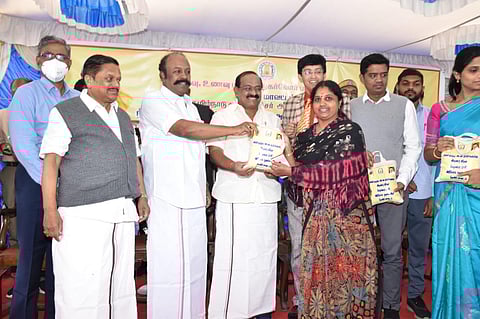 Ragi being distributed to ration card holders in Nilgiris. (Express)