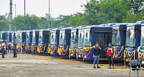 Representative image of e-buses procured earlier by the Delhi government. (File photo)