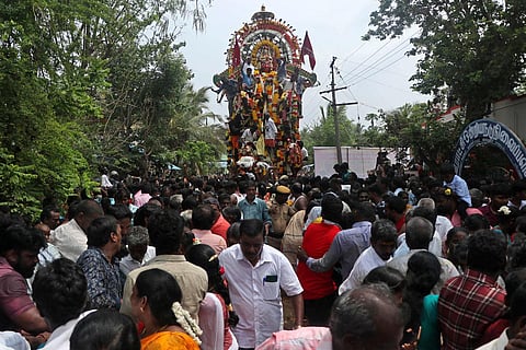 Tamil Nadu recently witnessed the annual 18-day-long Koovagam festival dedicated to the transgender community. As many as 1.5 lakh people thronged the Koothandavar Temple chariot procession held as part of the Koovagam festival at Koovagam village in Kallakurichi district on May 3, 2023. (Photo | R Sriram, EPS)