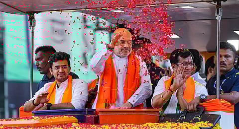 Union Home Minister and senior BJP leader Amit Shah campaign for BJP candidates ahead of the Karnataka elections.(File Photo | PTI)