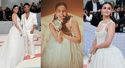 There wasn't a prettier sight on the Met Gala's red carpet on Monday night than powerhouse actor Alia Bhatt. Thought high fashion meant pursing your lips into a bloodless smile, slicking back every strand of your hair & looking like you just attended a Si