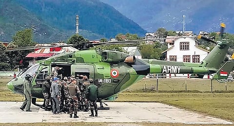 ALH Dhruv Mk 3 belonging to the Indian Coast Guard made a forced landing at Kochi in Kerala, during a training sortie. (File Photo)