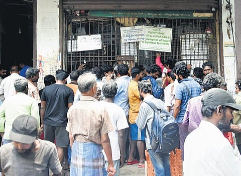 Customers say people are hesitant to go inside toilets at the bars and some of them urinate in the open area around the outlets | file pic