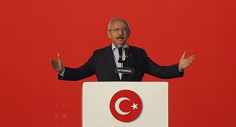 FILE - Kemal Kilicdaroglu, leader of Republican People's Party, CHP, delivers a speech during a Democracy and Martyrs' Rally in Istanbul, Turkey, on Aug. 7, 2016. (Photo | AP)