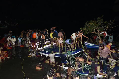 A visual from Sunday night's boat tragedy in Malappuram, Kerala. (Photo | Express)