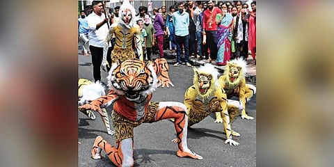 Not just the political parties, theatre groups are also coming together – without associating with any political party – to create awareness about the right to vote. (Photo | Shashidhar Byrappa)