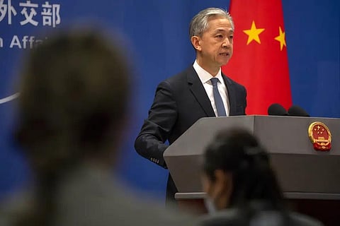 Chinese Foreign Ministry spokesperson Wang Wenbin speaks during a regular press conference in Beijing, Tuesday, May 9, 2023. (Photo | AP)