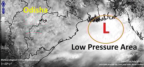 A satellite image of the low pressure area.