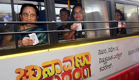 The scheme is expected to benefit 41.86 lakh women passengers every day (Photo | EPS)