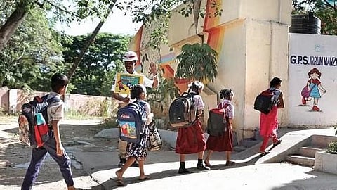 Children going to school.