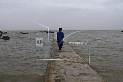 The coastal regions of India and Pakistan were on high alert Wednesday with tens of thousands being evacuated a day before Cyclone Biparjoy was expected to make landfall. (Photo | AP)