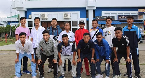 Manipur boxing squad that is currently competing at the Youth Men's National Championships in Gangtok, Sikkim. (Photo | Special arrangement)