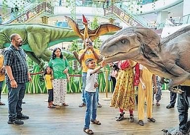 The setup in boasts over 10 animatronic dinosaurs with realistic sounds and movement.